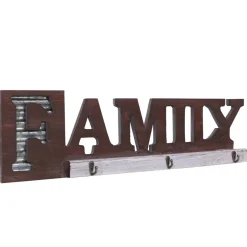 Wandgarderobe MCW-A91 Family, Garderobenpaneel, Landhaus Holz Metall