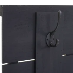 Wandgarderobe MCW-C89 Family, Garderobenpaneel Garderobe, Shabby-Look Vintage, 8 Haken 60x90cm ~ dunkelgrau, shabby
