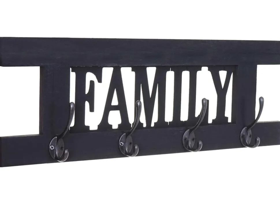 Wandgarderobe MCW-C60 Family, Garderobe Garderobenpaneel, Shabby-Look Vintage 60x21cm
