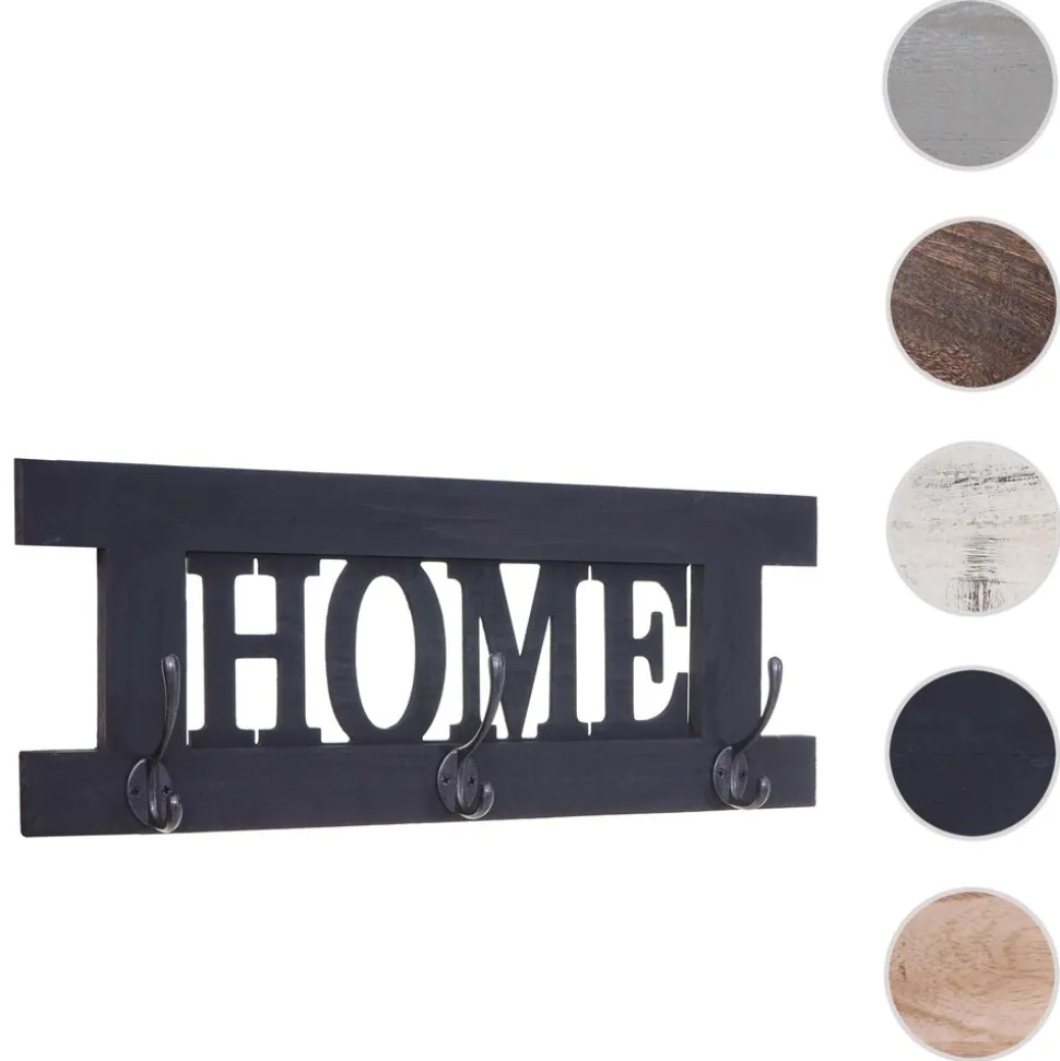 Wandgarderobe MCW-C60 Home, Garderobe Garderobenpaneel, Shabby-Look Vintage 55x21cm ~ dunkelgrau