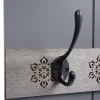 Wandgarderobe MCW-C89 Home, Garderobenpaneel Garderobe, Shabby-Look Vintage, 8 Haken 91x60cm ~ grau-blau