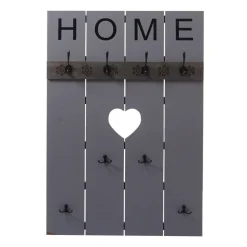 Wandgarderobe MCW-C89 Home, Garderobenpaneel Garderobe, Shabby-Look Vintage, 8 Haken 91x60cm ~ grau-blau