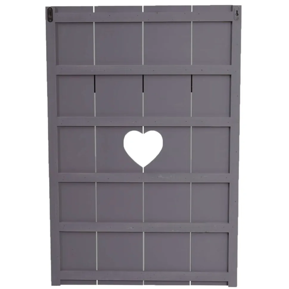 Wandgarderobe MCW-C89 Home, Garderobenpaneel Garderobe, Shabby-Look Vintage, 8 Haken 91x60cm ~ grau-blau