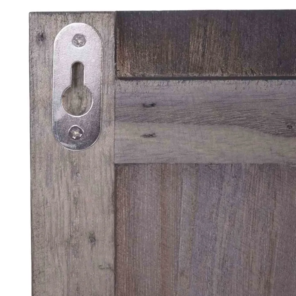 Wandgarderobe MCW-C89 mit Pinnwand, Garderobenpaneel, Shabby-Look Vintage, 8 Haken 91x60cm ~ dunkelgrau, shabby