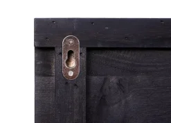 Wandgarderobe MCW-C89 mit Spiegel, Garderobenpaneel Garderobe, Shabby-Look Vintage, 5 Haken 90x60cm ~ dunkelgrau, shabby