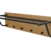 Wandgarderobe MCW-N78, 2 Kleiderstangen 4 Haken, skandinavischer Stil Metall Holz Melamin MVG 20x80x27cm ~ natur