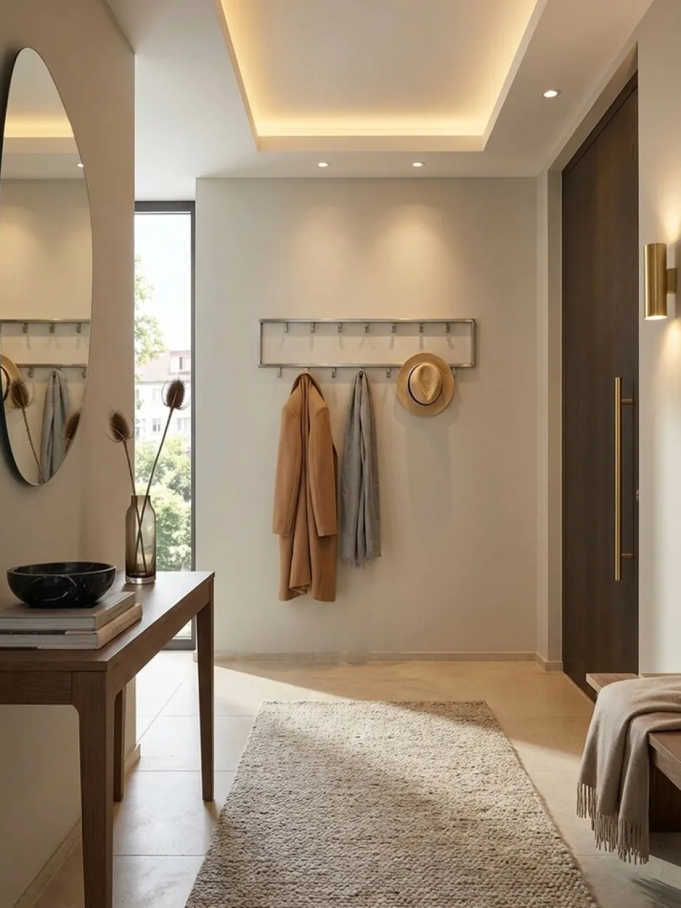Wandgarderobe Metall Silber Modern 80x20x4 cm