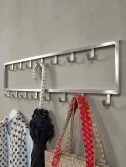 Wandgarderobe Metall Silber Modern 80x20x4 cm
