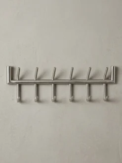 Wandgarderobe Metall Silber Modern 60x19x10 cm