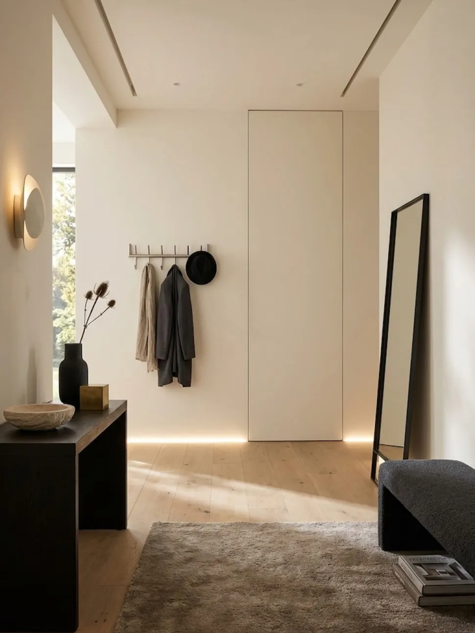 Wandgarderobe Metall Silber Modern 60x19x10 cm