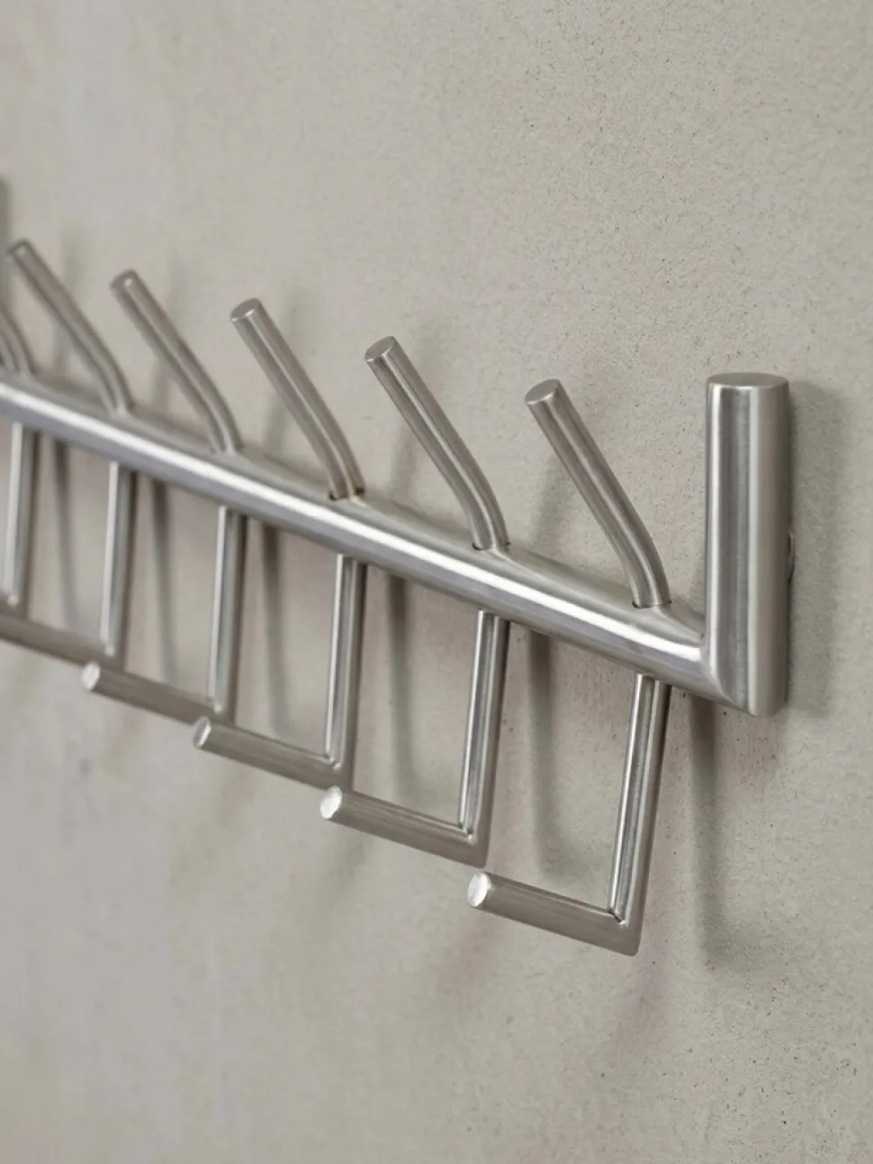 Wandgarderobe Metall Silber Modern 60x19x10 cm
