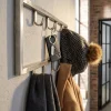 Wandgarderobe Metall Silber Modern 50x20x4 cm Hakenleiste Wandpaneel