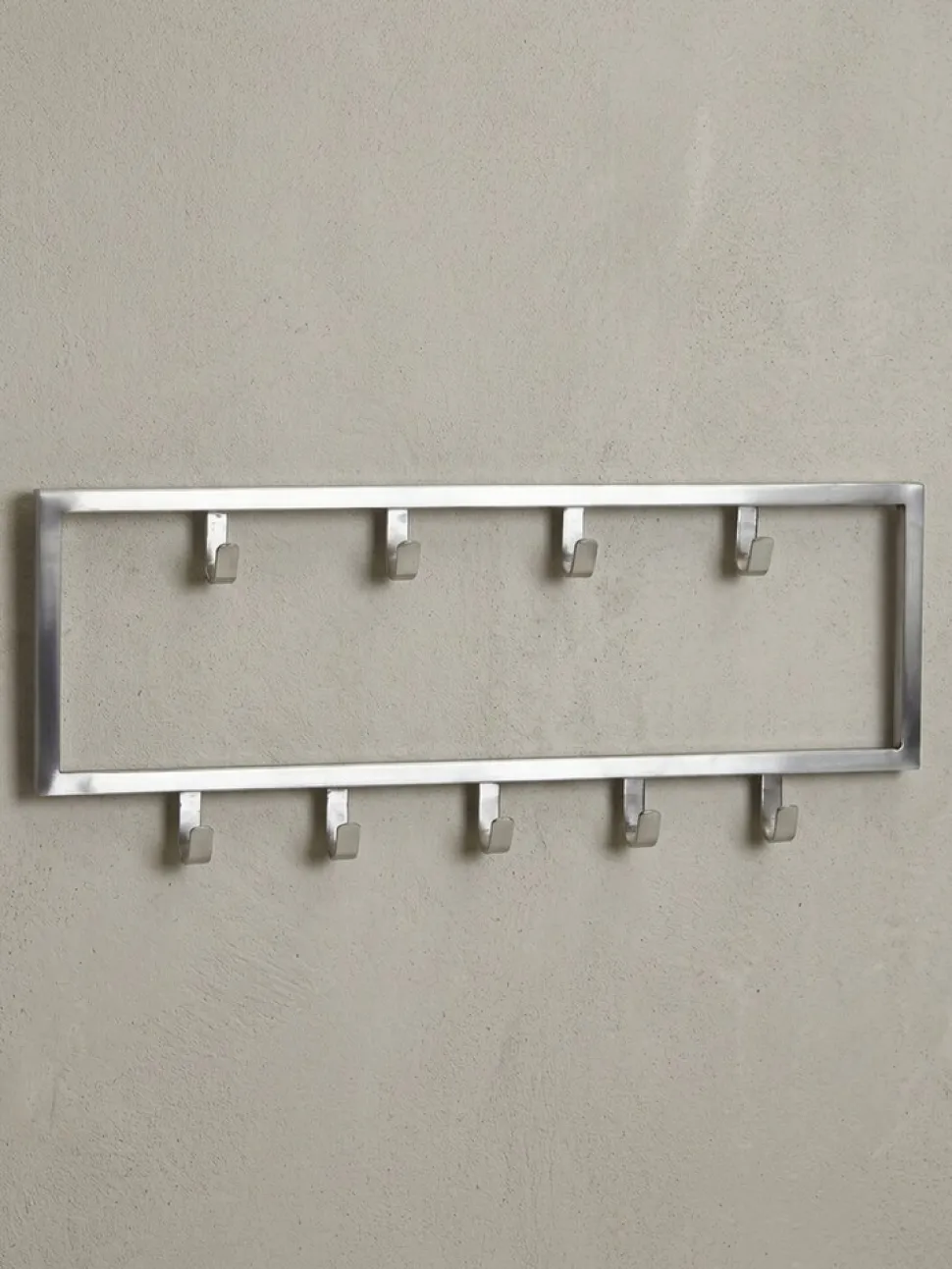 Wandgarderobe Metall Silber Modern 50x20x4 cm Hakenleiste Wandpaneel