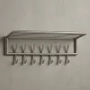 Wandgarderobe Metall Silber Modern 74,5x29x30 cm mit Ablage und Hutablage