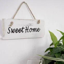 Wandschild My Own Place, Dekoschild Holzschild, Shabby-Look 10x25x1cm ~ weiß