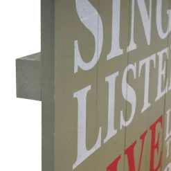 Wandschild Sing, Dekoschild Holzschild, Shabby-Look Vintage 60x60cm ~ grün