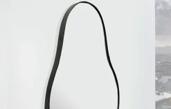Wandspiegel Asymmetrisch Metall Schwarz 40x80 cm Moderner Rahmen