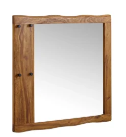 Wandspiegel FineBuy Flurspiegel Holz Massiv 80x80x3 cm Spiegel Flur Diele Groß