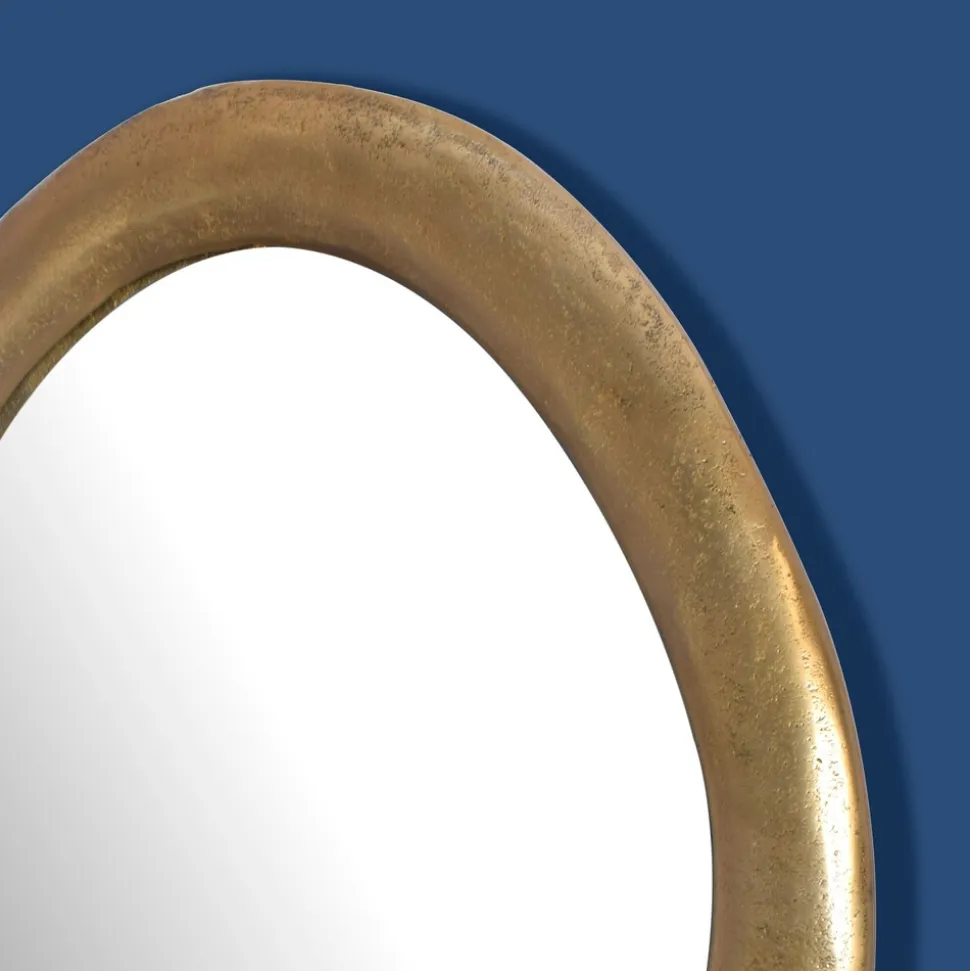 Wandspiegel Oval Metall Gold 50x71 cm Modern