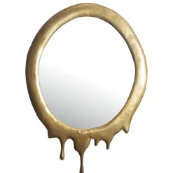 Wandspiegel Oval Metall Gold 50x71 cm Modern