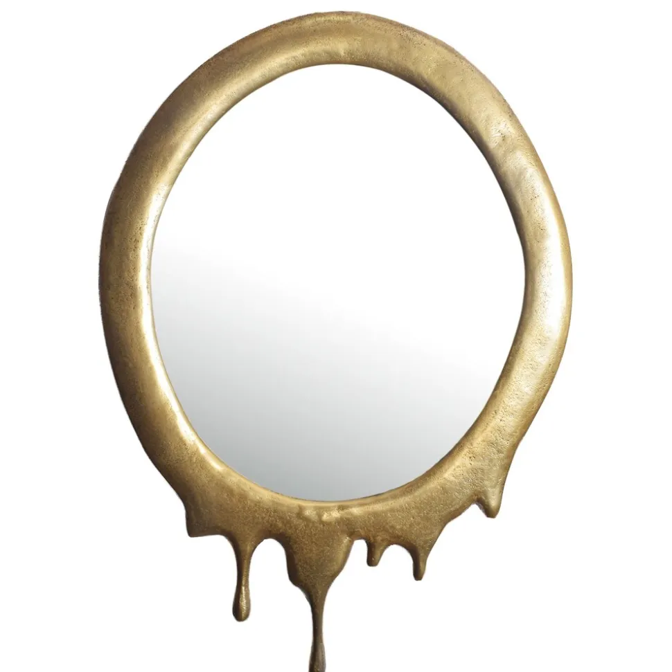 Wandspiegel Oval Metall Gold 50x71 cm Modern