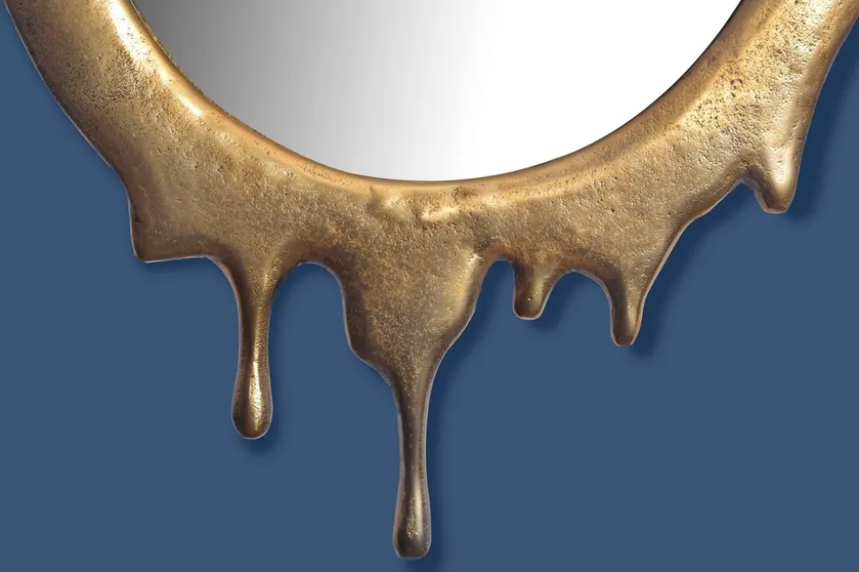 Wandspiegel Oval Metall Gold 50x71 cm Modern