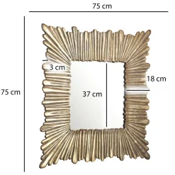 Wandspiegel Quadrat Metall Gold 75x75 cm Moderner Rahmen