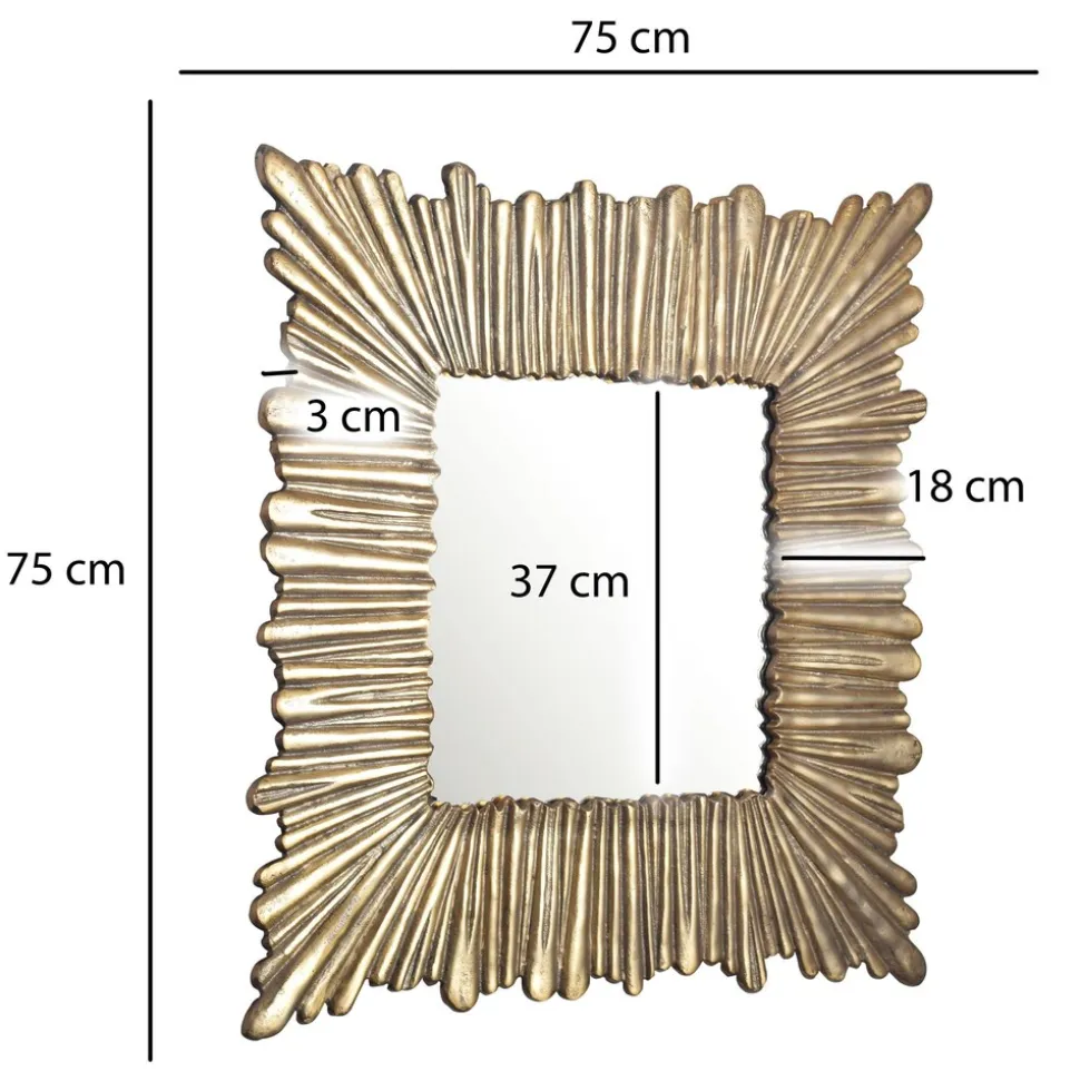 Wandspiegel Quadrat Metall Gold 75x75 cm Moderner Rahmen
