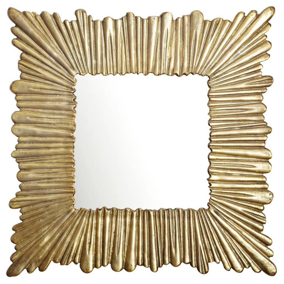 Wandspiegel Quadrat Metall Gold 75x75 cm Moderner Rahmen