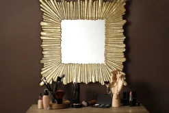 Wandspiegel Quadrat Metall Gold 75x75 cm Moderner Rahmen