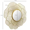 Wandspiegel Rund Metall Gold 77 cm Blütenform