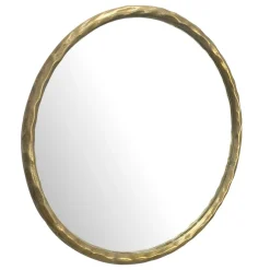Wandspiegel Rund Metall Gold 60 cm Klassisches Design