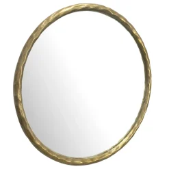 Wandspiegel Rund Metall Gold 60 cm Klassisches Design