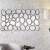 Wandspiegel 56x99 cm Glas Metallrahmen schwarz modern Design Tropfen Spiegel