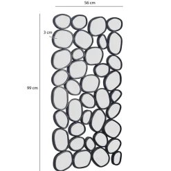 Wandspiegel 56x99 cm Glas Metallrahmen schwarz modern Design Tropfen Spiegel