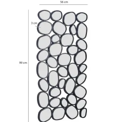 Wandspiegel 56x99 cm Glas Metallrahmen schwarz modern Design Tropfen Spiegel