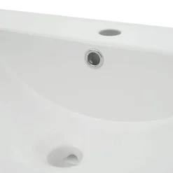 Waschbecken MCW-B19, Waschtisch Handwaschbecken Badezimmer Bad, Keramik eckig 81cm, weiß