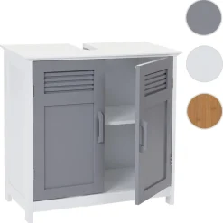 Waschbeckenunterschrank MCW-A85, Badschrank 60x60x30cm ~ grau