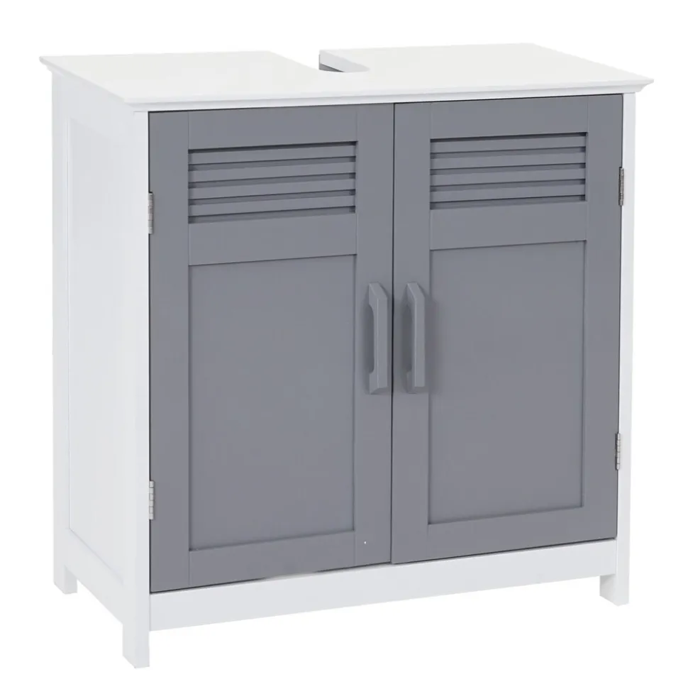 Waschbeckenunterschrank MCW-A85, Badschrank 60x60x30cm ~ grau