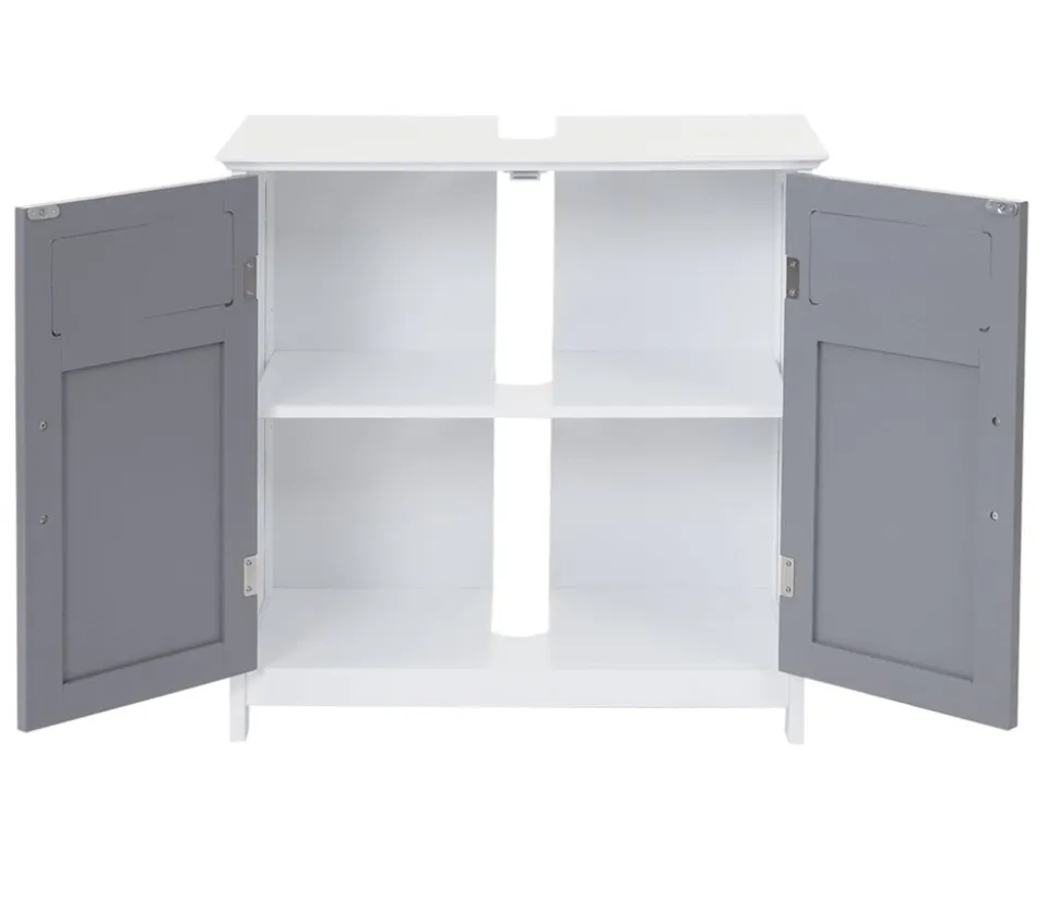 Waschbeckenunterschrank MCW-A85, Badschrank 60x60x30cm ~ grau