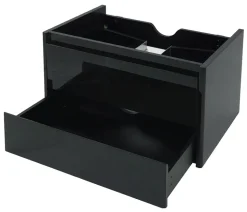 Waschbeckenunterschrank MCW-B19, Waschtischunterschrank Waschtisch Badezimmer, hochglanz Soft-Close 50x80cm ~ schwarz