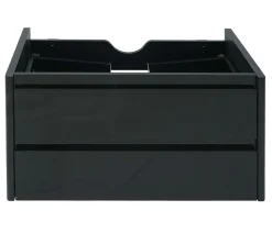 Waschbeckenunterschrank MCW-B19, Waschtischunterschrank Waschtisch Badezimmer, hochglanz Soft-Close 50x80cm ~ schwarz