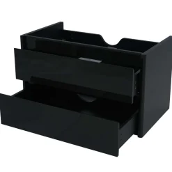 Waschbeckenunterschrank MCW-B19, Waschtischunterschrank Waschtisch Badezimmer, hochglanz Soft-Close 50x80cm ~ schwarz