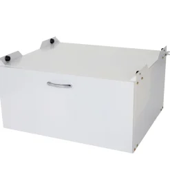 Waschmaschinenunterschrank MCW-E50, Sockel Podest Erhöhung Untergestell, Schublade 33x61x62cm, weiß