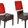 Weihnachten Stuhlhussen 2er Set I Rot I Nikolausmütze I Stuhlbezug Weihnachtsdeko Weihnachtsmütze Stuhldeko Husse Stuhl Stuhlüberzug