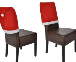 Weihnachten Stuhlhussen 2er Set I Rot I Nikolausmütze I Stuhlbezug Weihnachtsdeko Weihnachtsmütze Stuhldeko Husse Stuhl Stuhlüberzug