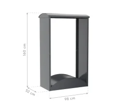 Westmann Kaminholzregal Castra A Anthrazit | 52x98x160cm