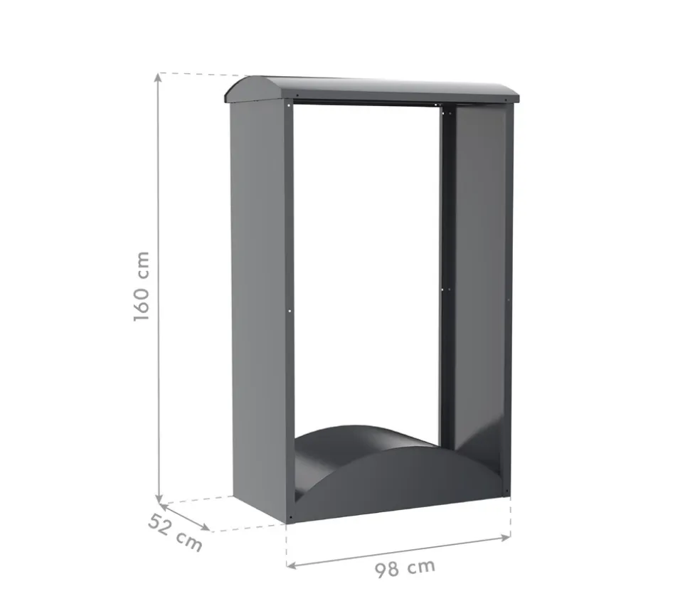 Westmann Kaminholzregal Castra A Anthrazit | 52x98x160cm
