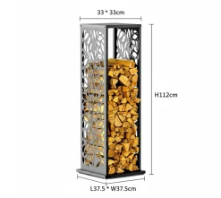 Westmann Kaminholzregal Luma Flow Anthrazit | 37,5x37,5x112cm