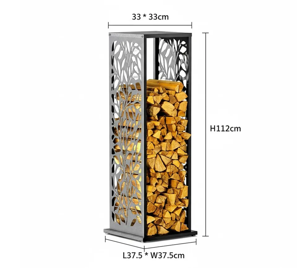 Westmann Kaminholzregal Luma Flow Anthrazit | 37,5x37,5x112cm
